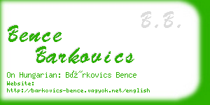 bence barkovics business card